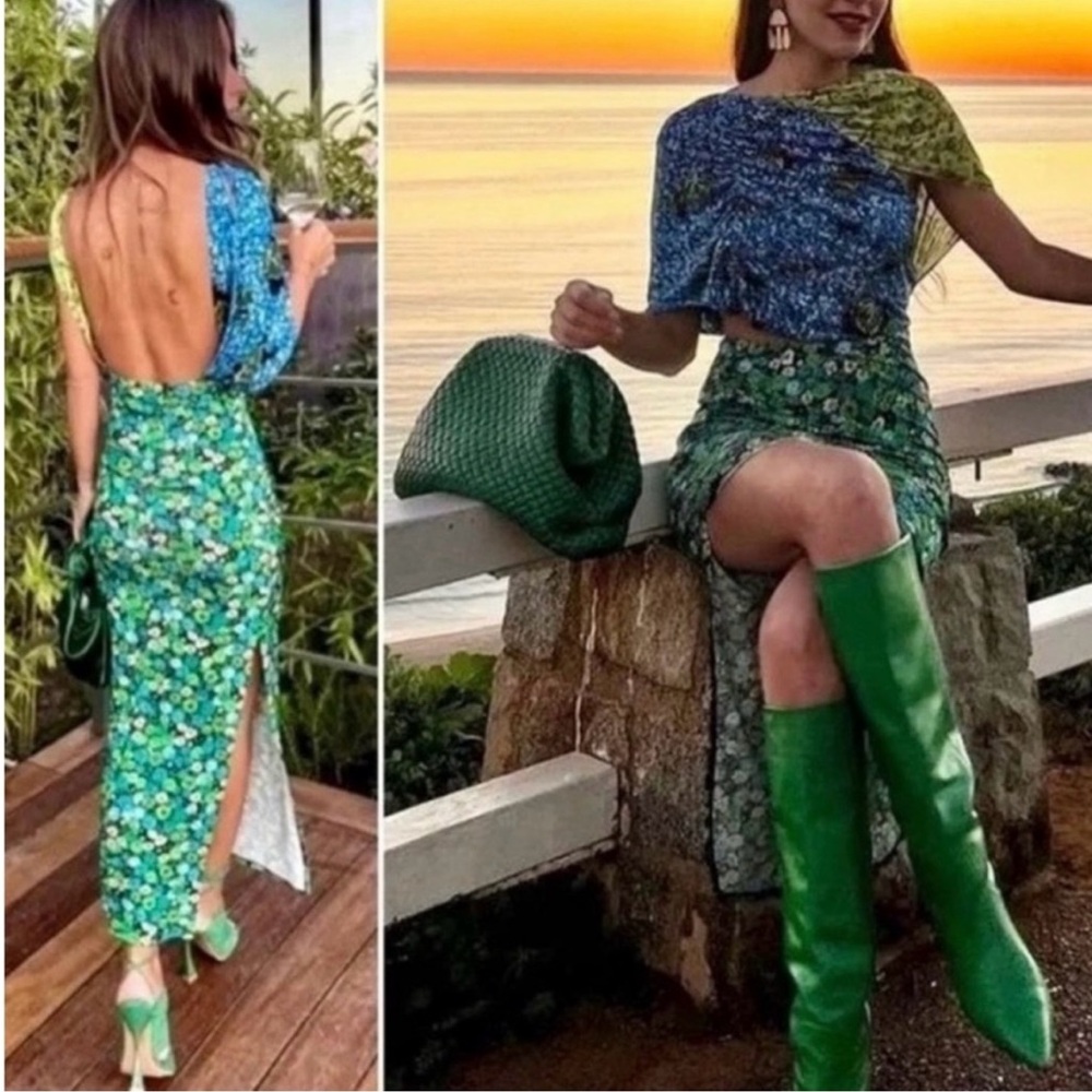 Elegant  patchwork Zara xs dress, rare find